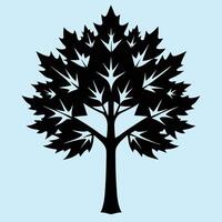 Maple tree silhouette graphic for creative projects, logos, and outdoor-themed visuals. Ideal for digital or print designs. An elegant natural touch to your creative projects. vector