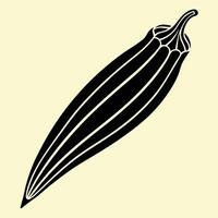 Okra silhouette graphic for creative projects, logos, and outdoor-themed visuals. Ideal for digital or print designs. An elegant natural to your creative projects. Vegetable silhouette Design vector