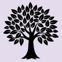 Pecan tree silhouette graphic for creative projects, logos, and outdoor-themed visuals. Ideal for digital or print designs. An elegant natural touch to your creative projects. vector