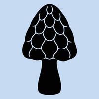 Morels mushroom silhouette graphic for creative projects, logos, and outdoor-themed visuals. Ideal for digital or print designs. An elegant natural to your creative projects. Vegetable silhouette vector