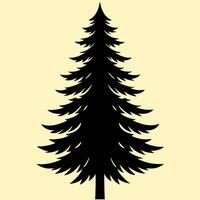 Fir tree silhouette graphic for creative projects, logos, and outdoor-themed visuals. Ideal for digital or print designs. An elegant natural touch to your creative projects. vector