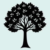 Sycamore tree silhouette graphic for creative projects, logos, and outdoor-themed visuals. Ideal for digital or print designs. An elegant natural touch to your creative projects. vector