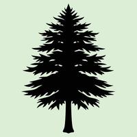 Cedar tree silhouette graphic for creative projects, logos, and outdoor-themed visuals. Ideal for digital or print designs. An elegant natural touch to your creative projects. vector