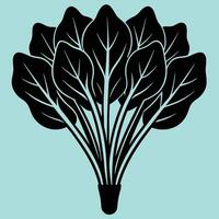 Spinach silhouette graphic for creative projects, logos, and outdoor-themed visuals. Ideal for digital or print designs. An elegant natural to your creative projects. Vegetable silhouette Design. vector