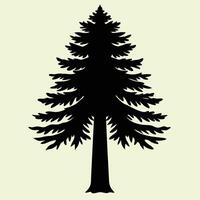 Redwood tree silhouette graphic for creative projects, logos, and outdoor-themed visuals. Ideal for digital or print designs. An elegant natural touch to your creative projects. vector