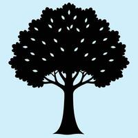 Hazel tree silhouette graphic for creative projects, logos, and outdoor-themed visuals. Ideal for digital or print designs. An elegant natural touch to your creative projects. vector