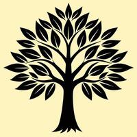 Neem tree silhouette graphic for creative projects, logos, and outdoor-themed visuals. Ideal for digital or print designs. An elegant natural touch to your creative projects. vector