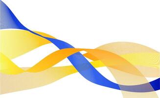 Abstract image featuring flowing blue, yellow, and orange wavy lines that overlap and intertwine. The design is set on a clean white background, representing fluidity, movement, and modern design vector