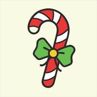 A candy cane with a bow on it vector