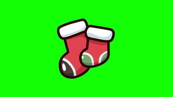 Festive Christmas Stockings Loop Animation with Green Screen Background video