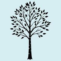 Birch tree silhouette graphic for creative projects, logos, and outdoor-themed visuals. Ideal for digital or print designs. An elegant natural touch to your creative projects. vector