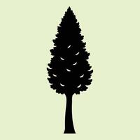 Cypress tree silhouette graphic for creative projects, logos, and outdoor-themed visuals. Ideal for digital or print designs. An elegant natural touch to your creative projects. vector