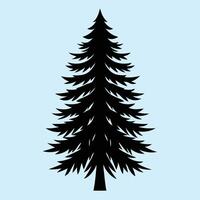 Fir tree silhouette graphic for creative projects, logos, and outdoor-themed visuals. Ideal for digital or print designs. An elegant natural touch to your creative projects. vector
