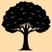 Tree silhouette graphic for creative projects, design, logos, and outdoor-themed visuals. Ideal for digital or print designs. An elegant natural touch to your creative projects. vector