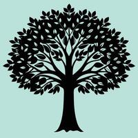 Ash tree silhouette graphic for creative projects, logos, and outdoor-themed visuals. Ideal for digital or print designs. An elegant natural touch to your creative projects. vector