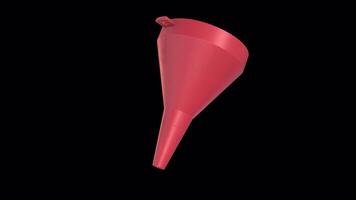 Plastic Funnel Rotating on a Transparent Background. Seamless Loop. Funnel. 4K video