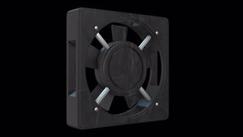 computador resfriamento ventilador rotativo em uma transparente fundo. desatado laço. 4k video