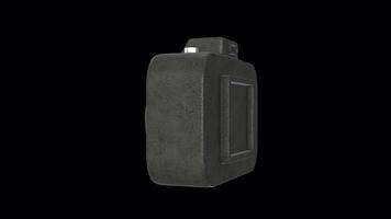 3D Stylized Camera Rotating on a Transparent Background. Seamless Loop. 4K video