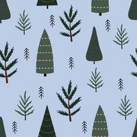 Christmas seamless pattern, with a tree, a pine tree, a festive atmosphere, a magic Christmas tree. vector