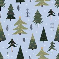 Christmas seamless pattern, with a tree, a pine tree, a festive atmosphere, a magic Christmas tree. vector