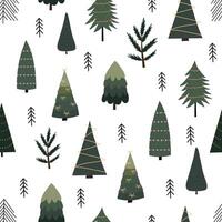 Christmas seamless pattern, with a tree, a pine tree, a festive atmosphere, a magic Christmas tree. vector