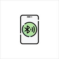 A phone with a bluetooth icon on it vector