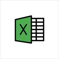 A green and black icon with the word excel vector