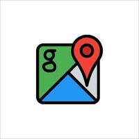 Google maps icon with a map pin vector