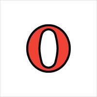 The letter o in a circle with a red border vector