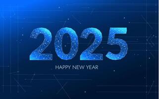 Happy New Year 2025 text design vector