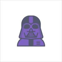 Darth vader icon in purple on white background vector