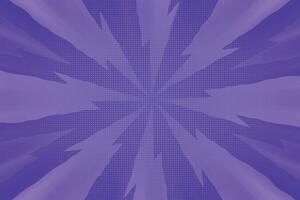 Radial background purple comic style abstract design, halftone, speed effect. vector