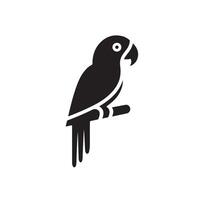 Creative simple Parrot bird silhouette white background vector