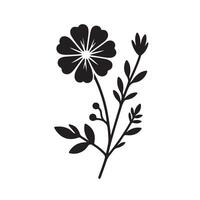 Creative Flower silhouette Style with white background design vector