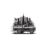 Creative simple Car silhouette Style with white background design vector