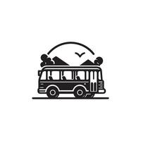 Creative simple Bus silhouette Style white background vector