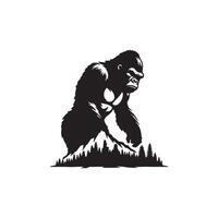 Creative simple king kong silhouette Style design vector