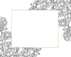 Hand Drawn Magnolia Flower Border vector
