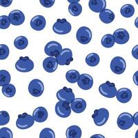 Seamless pattern with blue berry blueberry on white background. illustration flat style vector