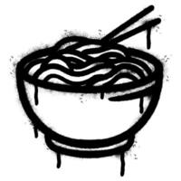 Spray Painted Graffiti Noodles symbol Sprayed isolated with a white background. graffiti Noodles icon with over spray in black over white. vector