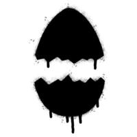 Spray Painted Graffiti broken egg icon Sprayed isolated with a white background. vector
