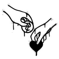 Spray Painted Graffiti donation symbol Sprayed isolated with a white background. graffiti donation icon with over spray in black over white. vector