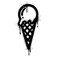 Spray Painted Graffiti ice cream con icon Sprayed isolated with a white background. vector