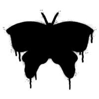 Spray Painted Graffiti butterfly icon Sprayed isolated with a white background. vector
