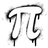 Spray Painted Graffiti pi icon Sprayed isolated with a white background. vector