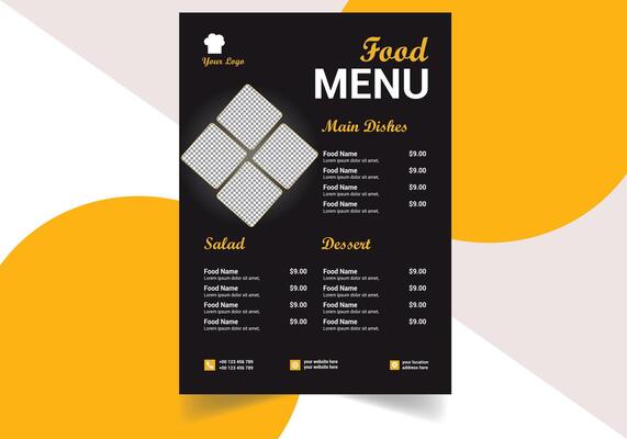 Unique Restaurant food menu design