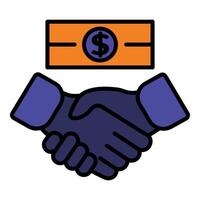 Handshake with money and dollar sign illustration vector