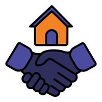 Handshake with house and handshake with house vector