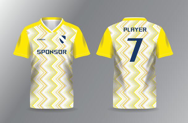 abstract zig zag yellow sport jersey background pattern for football and soccer shirt template