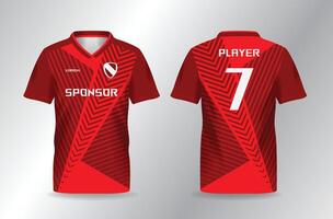 red background abstract and pattern for sport jersey mockup template vector